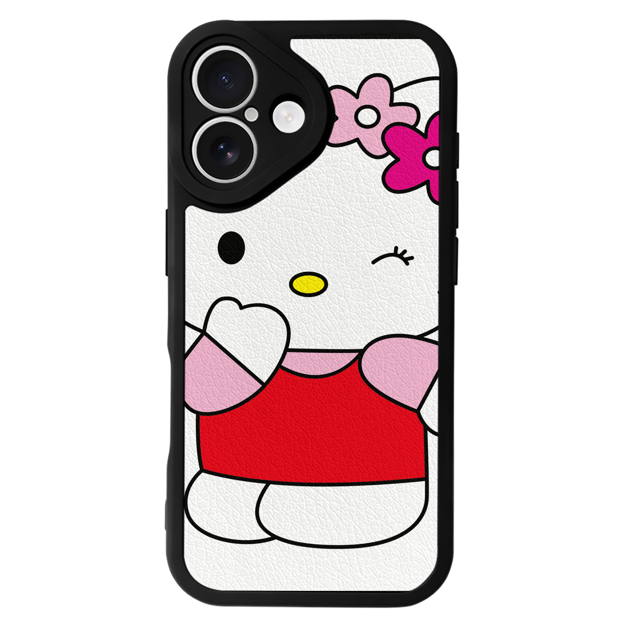 （画像用） Hello Kitty ハローキティ 【iPhone 16シリーズ対応】シリコンスマホケース（レザー調） 材質：シリコン